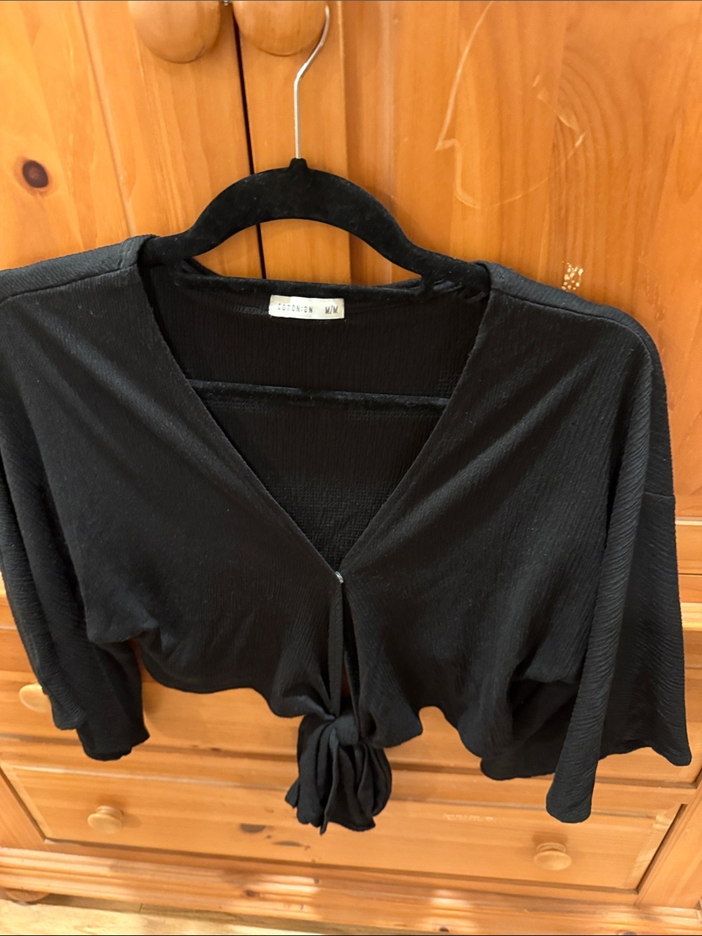Cotton On Black Top with White Label